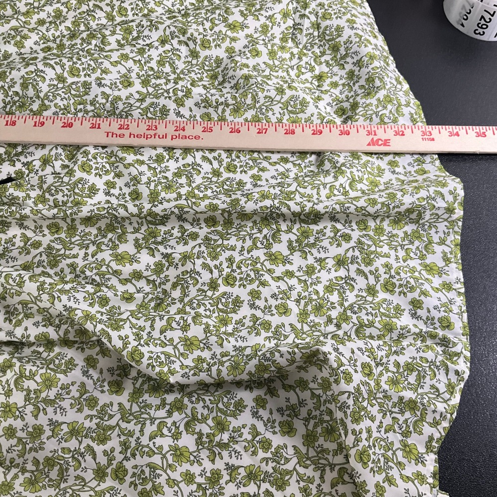 Green Dainty Floral Ruffle V Neck Mini Dress Black Tie Babydoll Cottagecore Boho - Picture 7 of 8